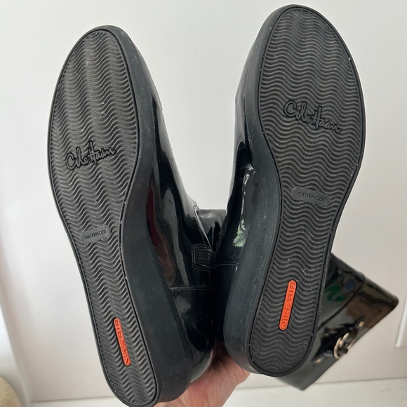 Cole Haan Melanie Waterproof Knee High Black Patent Leather Boots - Picture 4 of 7